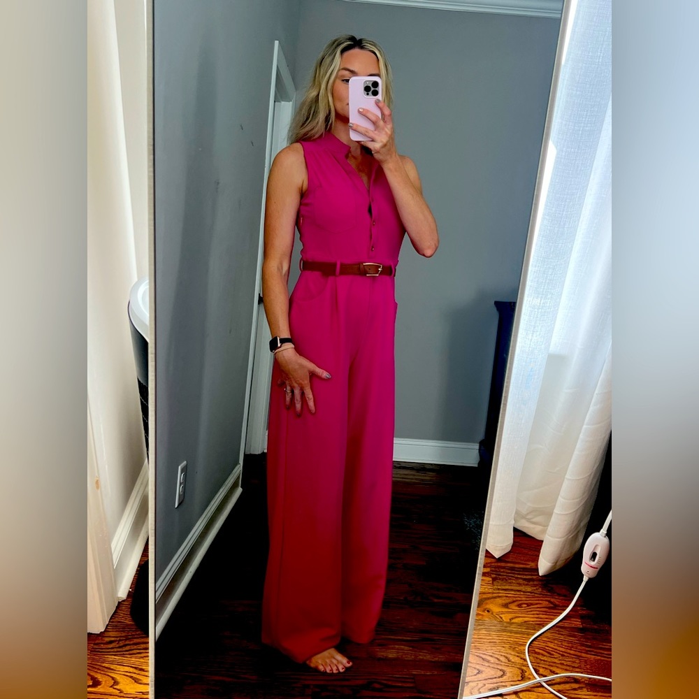 Hot pink jumpsuit